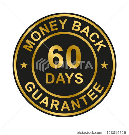 60 days money back guarantee icon vector for graphic design, logo, website, social media, mobile app, UI illustration 60 days money back guarantee icon vector for graphic design, logo, website, social media, mobile app, UI illustration 128814826