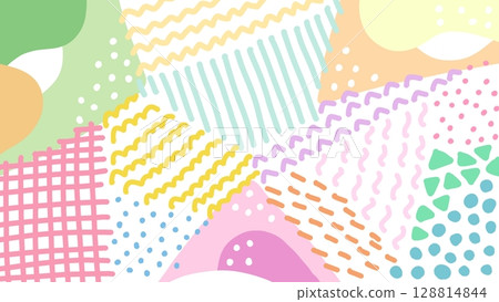 Colorful geometric hand drawn watercolor paint background Colorful geometric hand drawn watercolor paint background 128814844