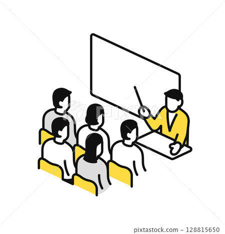 用於演示、課程和簡報的簡單向量圖示插圖材料 128815650