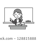 學校生活_老師教學_黑白 128815888
