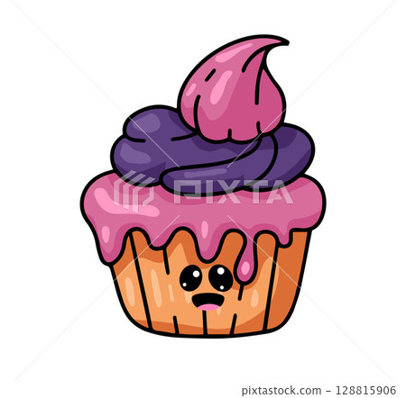 Adorable Spooky Cupcakes Halloween Cartoon Food 128815906