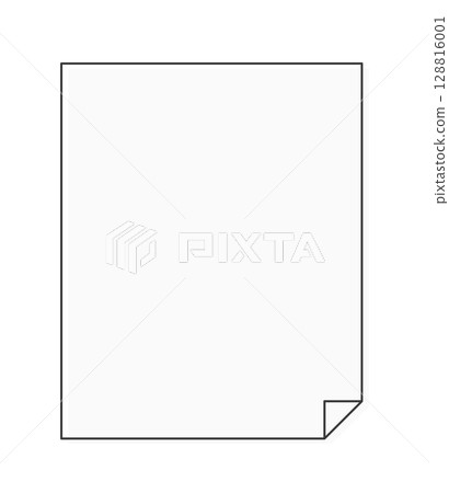 Simple line drawing icon of paper with curled corners - vertical frame or banner template - 4:5 Simple line drawing icon of paper with curled corners - vertical frame or banner template - 4:5 128816001