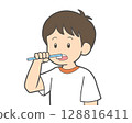 Child brushing teeth 128816411
