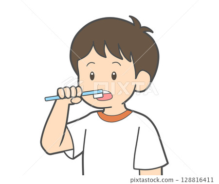 兒童刷牙 128816411