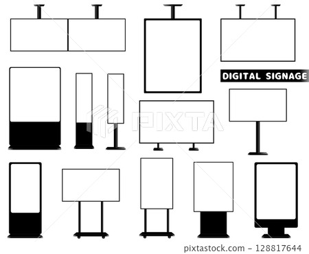 各種形狀的數位看板集 128817644