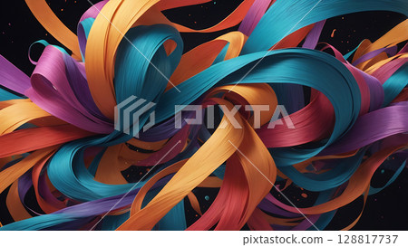 Complementary Color Ribbon Motion 128817737