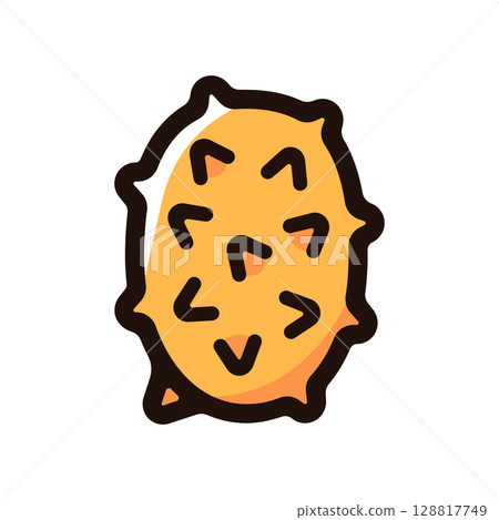 Kiwano, horned bitter gourd illustration icon (fruit, fruit, food material) Kiwano, horned bitter gourd illustration icon (fruit, fruit, food material) 128817749