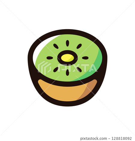 Kiwi fruit illustration icon (fruit, fruit, food material) 128818092