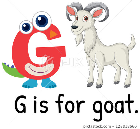 Alphabet Illustration: G is for Goat 128818660