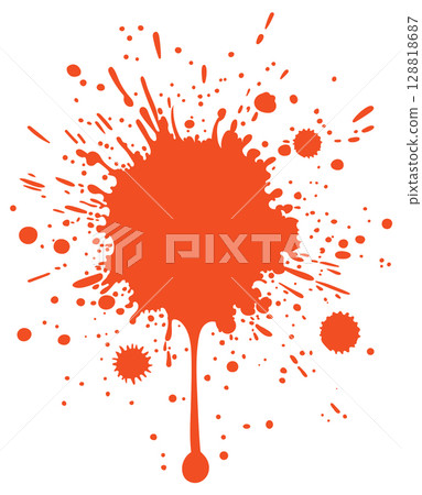Vibrant Orange Paint Splash Vector 128818687