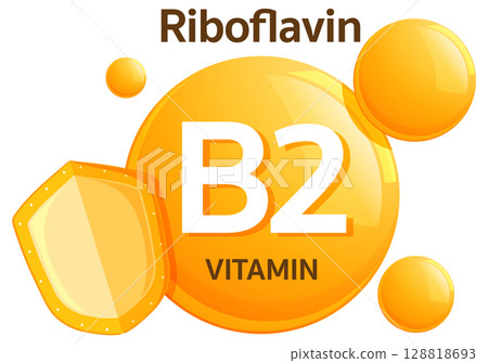 Vitamin B2 Riboflavin Icon with Protective Shield Vitamin B2 Riboflavin Icon with Protective Shield 128818693