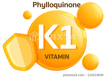 Vitamin K1 Phylloquinone Icon with Protective Shield 128818694