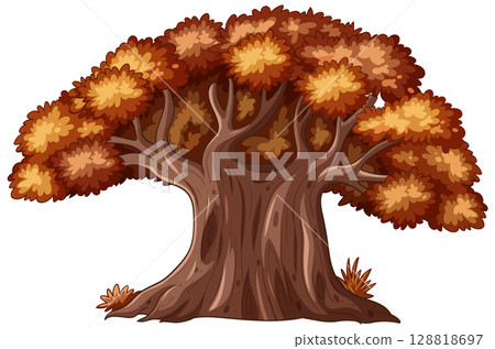 Majestic Autumn Tree Illustration 128818697