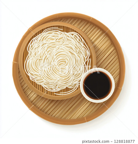 Zaru soba noodles served in a sieve Zaru soba noodles served in a sieve 128818877