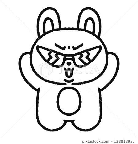 一隻調皮的小兔子線描 128818953