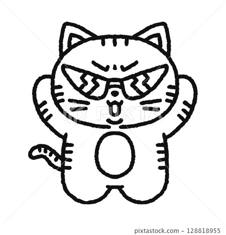 A little naughty cat line drawing A little naughty cat line drawing 128818955