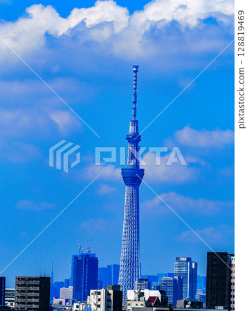 Scenery with summer sky and Skytree Scenery with summer sky and Skytree 128819469