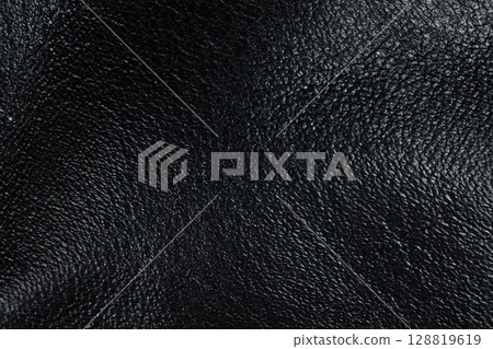 Abstract Black Leather Background, Macro Texture. Abstract Black Leather Background, Macro Texture. 128819619