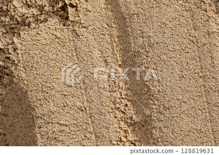 Flaxseed Flour Macro Texture Top View. Culinary Background Flaxseed Flour Macro Texture Top View. Culinary Background 128819631