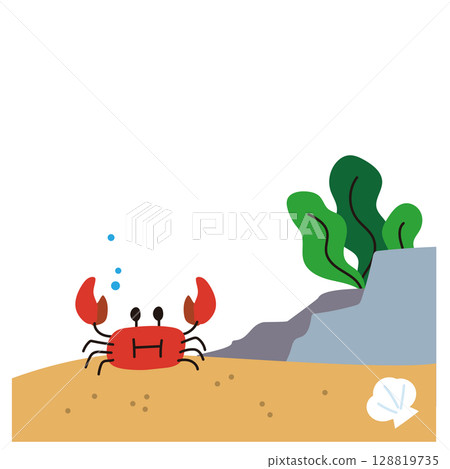 Illustration material of crab in the sea 128819735