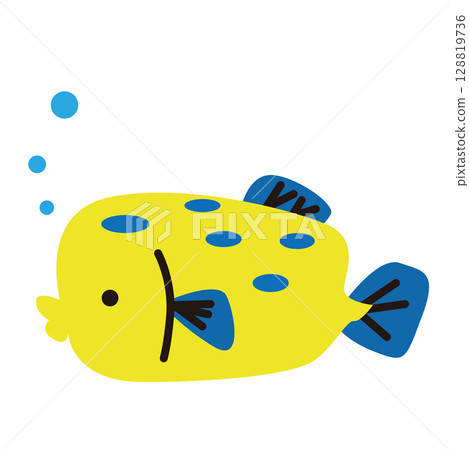Illustration of a cute boxfish 128819736