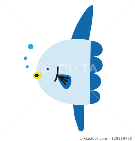 可愛又輕鬆的翻車魚插圖 可愛又輕鬆的翻車魚插圖 128819738