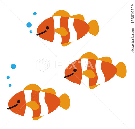 Illustration of a school of clownfish Illustration of a school of clownfish 128819739