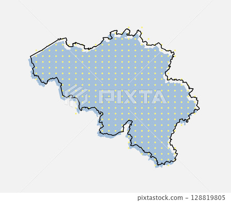 Vector map Belgium from points, dotted template Vector map Belgium from points, dotted template 128819805