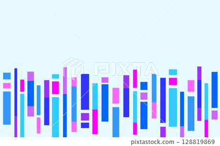 Geometric pattern frame, square, blue 128819869