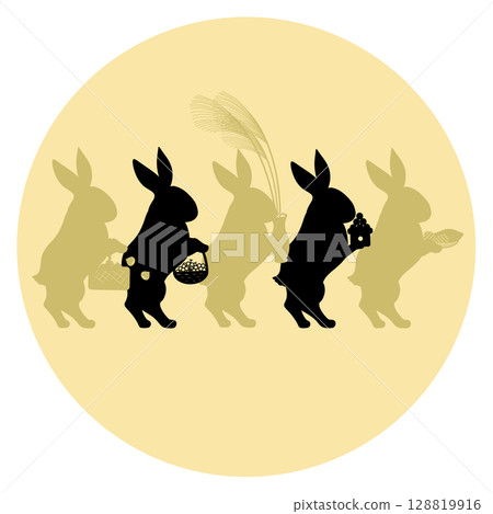 賞月_兔子準備祭品 賞月_兔子準備祭品 128819916