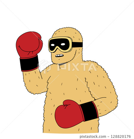 Cartoon Yeti Boxer 128820176