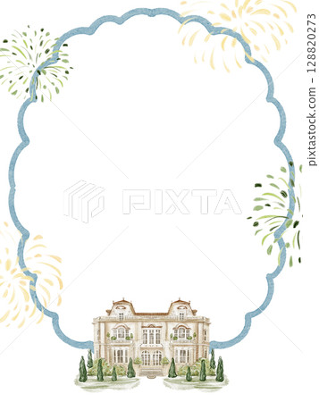 Wedding Invitation Template With Villa And Fireworks Wedding Invitation Template With Villa And Fireworks 128820273