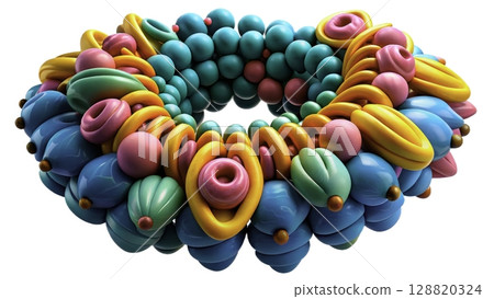 Colorful handcrafted bracelet showcasing unique design and vibrant beads in intricate arrangement 128820324