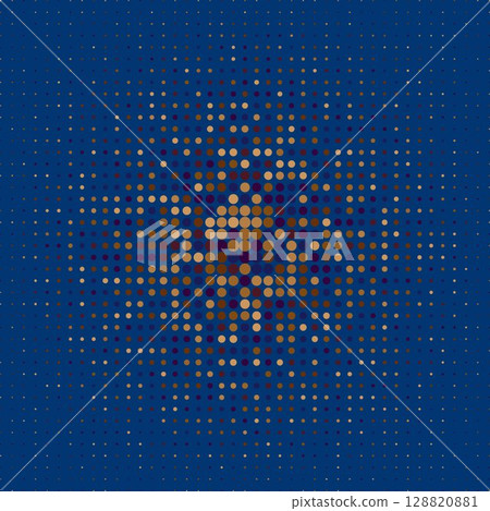 A blue abstract background with lots of small brown and beige dots. 128820881