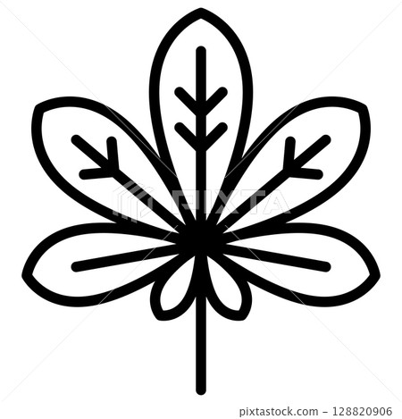 Chestnut Leaf Line Icon Vector 128820906