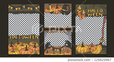 Halloween frame social media templates 128820967