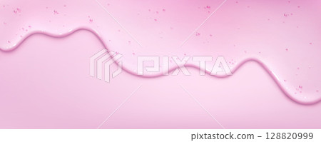 Pink gel liquid drip flowing on pastel background 128820999