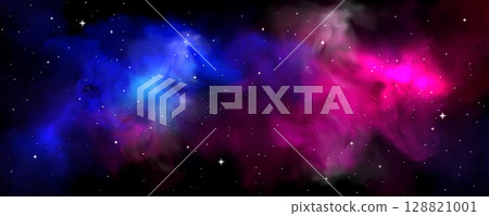 Cosmic space nebula with vibrant colors 128821001