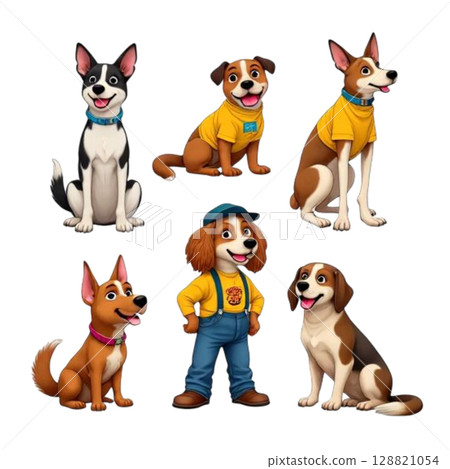 dogs and dogs, vector set of dog 128821054