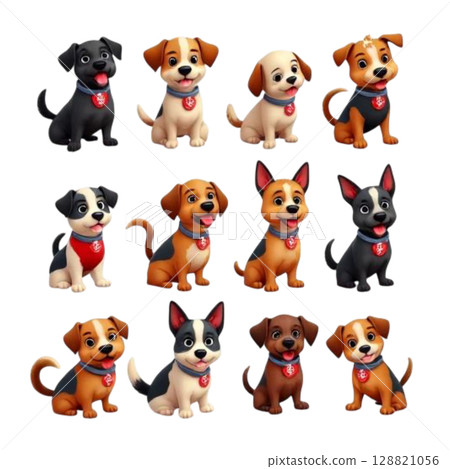 dogs and dogs, vector set of dog 128821056