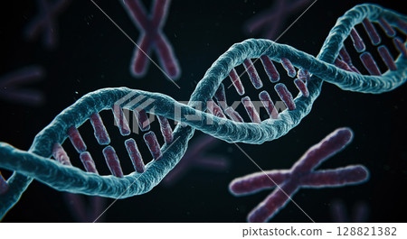 Image of the human body, DNA and chromosomes Image of the human body, DNA and chromosomes 128821382