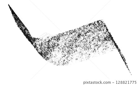 Black crayon brush stroke isolated on transparent background 128821775