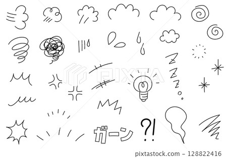 Hand drawn cartoon symbols set 128822416