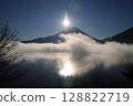 Mist-covered Fuji in the morning 128822719