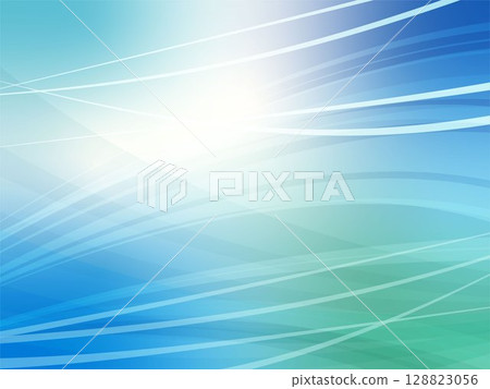 具有淺藍色和綠色流線的美麗抽象漸變背景 128823056
