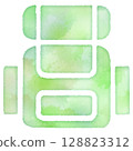 Summer adventure rucksack backpack mountaineering camping friendly ecology icon design symbol 128823312