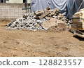 Demolition, concrete, waste, scrap, disposal, before construction begins 128823557