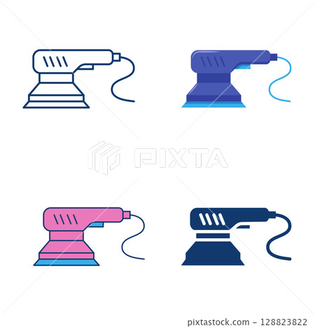 Electric orbital sander icon set Electric orbital sander icon set 128823822
