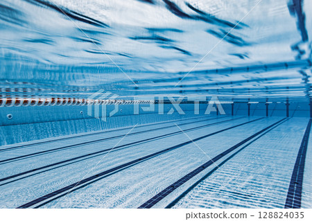 Sport swimming pool underwater background... 128824035