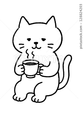 Cat with a cup Cat with a cup 128824203